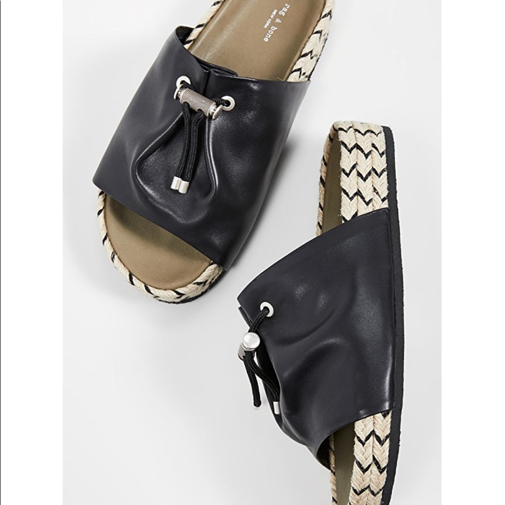 NWT Rag & Bone Eva Espadrilles Leather Slides 10 - Picture 6 of 16